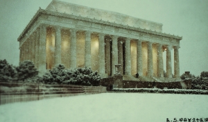 The Lincoln Memorial in the Winter; Washington, D.C.